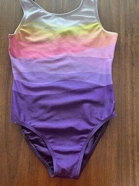 Rainbow Ombre Purple One-Piece Gymnastics Leotard